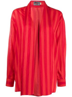 Gianfranco Ferré Pre-Owned 1990s shawl lapels striped jacket - Red