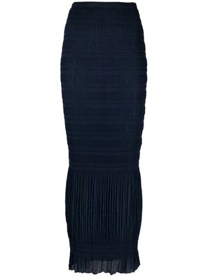 Gianfranco Ferré Pre-Owned 1990s shirred striped maxi skirt - Blue