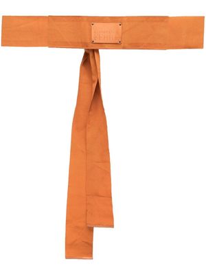Gianfranco Ferré Pre-Owned 1990s tie-detail logo belt - Orange
