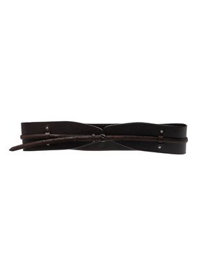 Gianfranco Ferré Pre-Owned 2000s snakeskin-effect leather belt - Brown