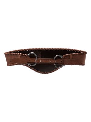 Gianfranco Ferré Pre-Owned 2000s whipstitch-trim leather belt - Brown
