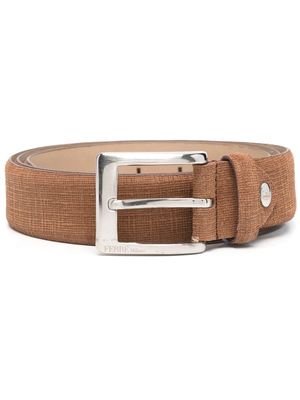 Gianfranco Ferré Pre-Owned square buckle tweed belt - Brown