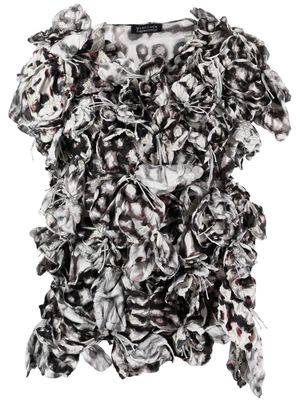 Gianluca Capannolo 3d-detail floral-embroidered blouse - Grey