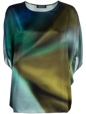 Gianluca Capannolo abstract-pattern silk blouse - Blue