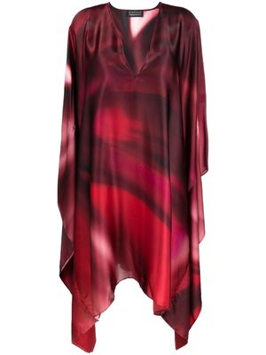 Gianluca Capannolo abstract-pattern silk dress - Red