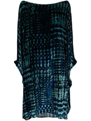 Gianluca Capannolo abstract-print off-shoulder dress - Blue