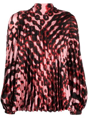 Gianluca Capannolo abstract-print pleated blouse - Red