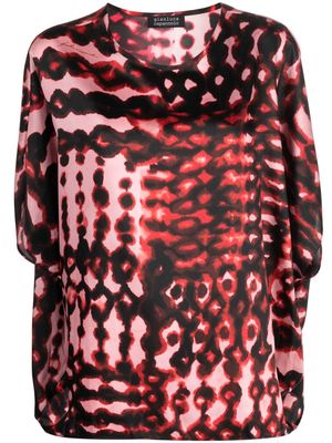 Gianluca Capannolo abstract-print satin blouse - Pink