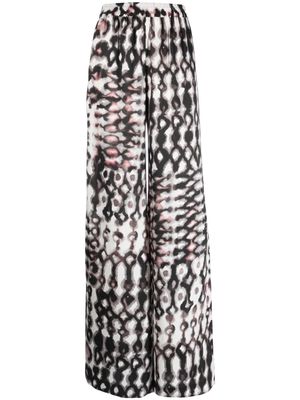 Gianluca Capannolo abstract-print wide-leg trousers - Black
