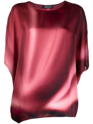 Gianluca Capannolo Iris abstract-pattern silk blouse - Red