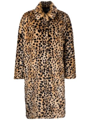 Gianluca Capannolo leopard-print faux-fur coat - Neutrals