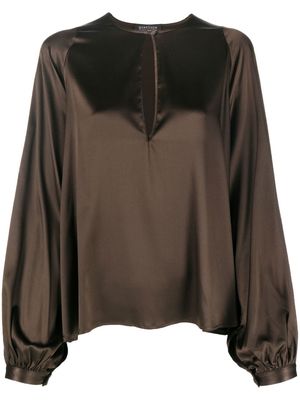 Gianluca Capannolo long-sleeve silk blouse - Brown