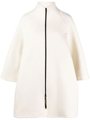Gianluca Capannolo zipped high-neck felted coat - White