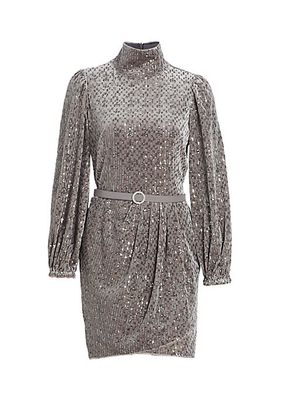Gianna Sequined Belted Dress