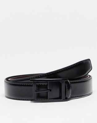 Gianni Feraud belt in black with matte black buckle