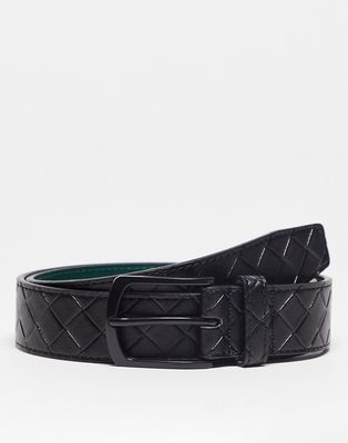 Gianni Feraud belt in black with weave print