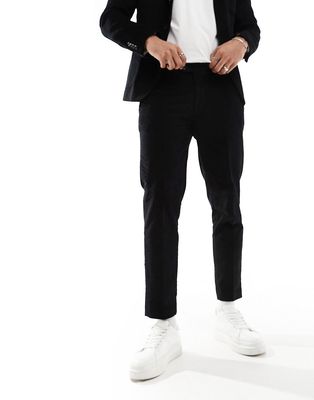 Gianni Feraud cropped suit pants in black cord