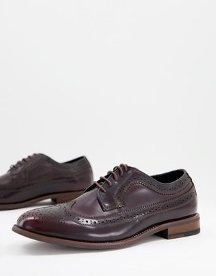 Gianni Feraud patent brogues in burnt red
