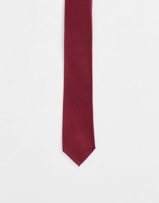 Gianni Feraud plain satin tie in red
