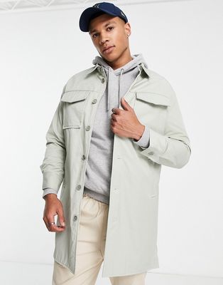 Gianni Feraud premium patch pocket oversized trench coat-Green