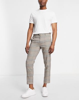Gianni Feraud skinny smart pants in yellow and black plaid