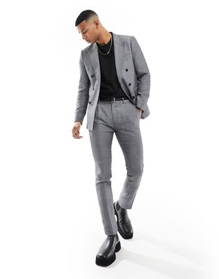 Gianni Feraud slim fit suit pants in herringbone black and white