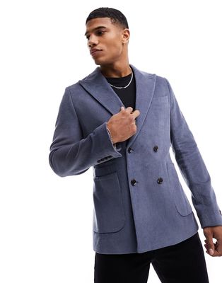 Gianni Feraud soft blue cord slim suit jacket