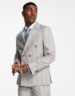Gianni Feraud suit jacket in light gray check