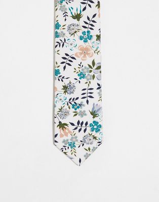 Gianni Feraud tie in white and blue floral