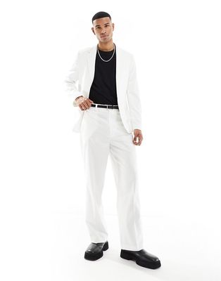 Gianni Feraud white wide leg suit pants
