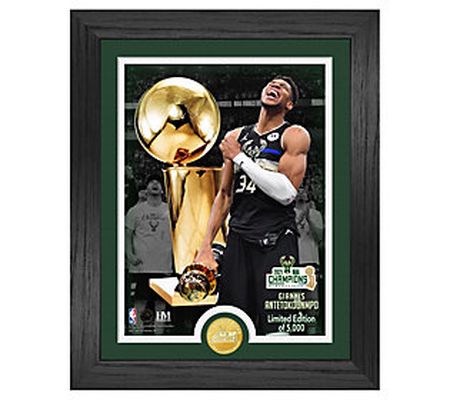 Giannis Antetokounmpo 2021 NBA Finals Champions Trophy Frame