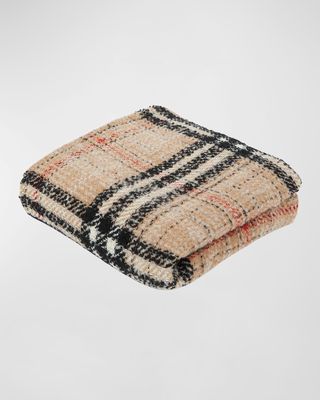 Giant Check Tweed Cashmere-Blend Blanket