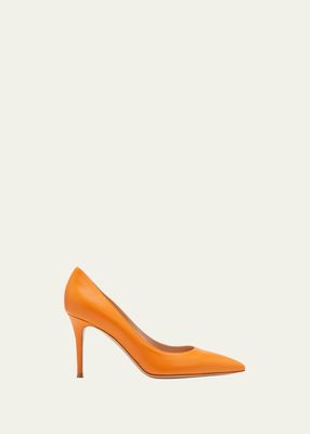 Gianvito 85 Leather Point-Toe High-Heel Pumps