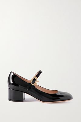 Gianvito Rossi - 45 Patent-leather Mary Jane Pumps - Black