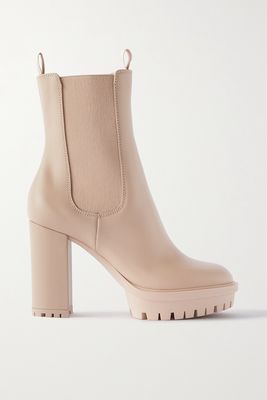 Gianvito Rossi - Chester 70 Leather Platform Chelsea Boots - Neutrals