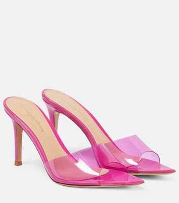 Gianvito Rossi Elle 85 PVC and leather mules