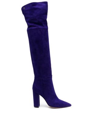Gianvito Rossi Hansen pointed-toe 110mm suede boots - Blue