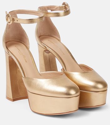 Gianvito Rossi Holly D'orsay metallic leather pumps