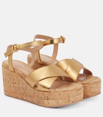 Gianvito Rossi Leather wedge sandals