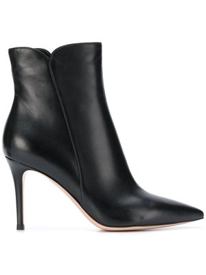 Gianvito Rossi Levy 85mm leather ankle boots - Black
