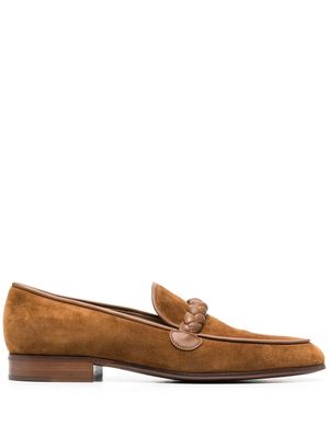Gianvito Rossi Massimo braided suede loafers - Brown