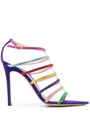 Gianvito Rossi strap-detail pointed-toe sandals - Purple