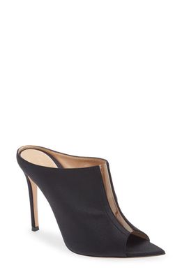 Gianvito Rossi Transparent Inset Pointed Toe Mule in Black Trasp