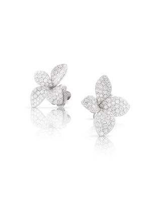 Giardini Segreti 18k White Gold Diamond Stud Earrings