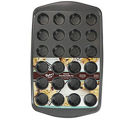 Gibson 24-Cup Baker's Friend Nonstick Steel Min i Muffin Pan