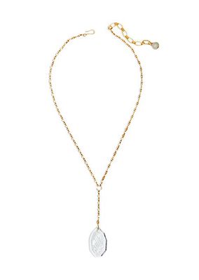 Gibson Antique 24K-Gold-Plated Crystal Intaglio Necklace