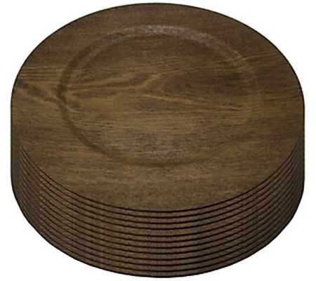 Gibson Home 12 Piece 13" Wooden Skin Luxe Plate Chargers