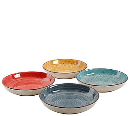Gibson Home Assorted Speckle 4-Piece Pasta Bowl Set