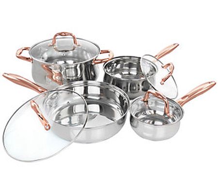 Gibson Home Bransonville 8 Piece Stainless Stee l Cookware Set
