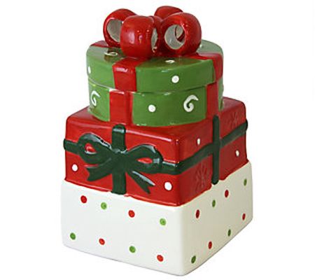 Gibson Home Christmas Estate Gift Box Cookie Ja r